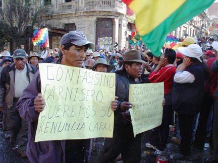 Miners in La Paz, 17.10.03